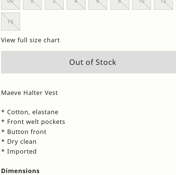 NEW Anthropologie Maeve women's cotton halter vest black top- size 10 - Picture 11 of 12